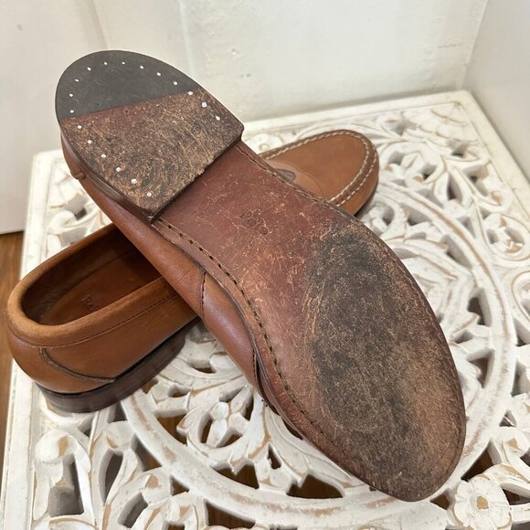 Polo Ralph Lauren leather crest embossed cognac loafer - Picture 7 of 7